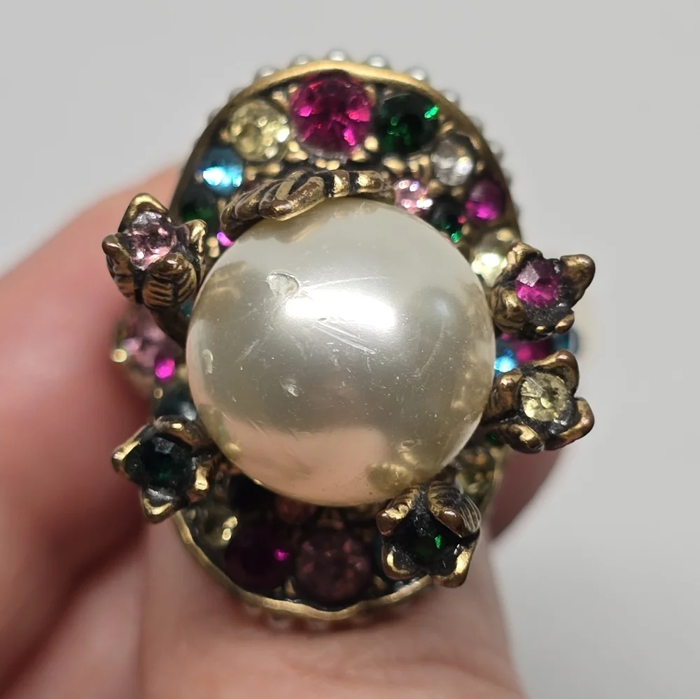 Gucci Pearl Flower Multicolor Ring